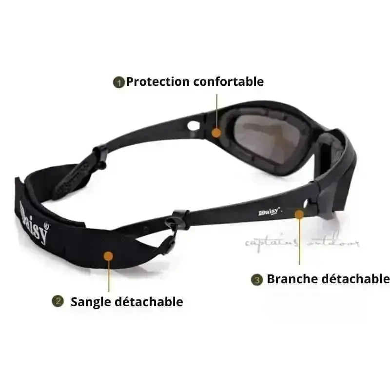 Port des lunettes avec sangle en tissu